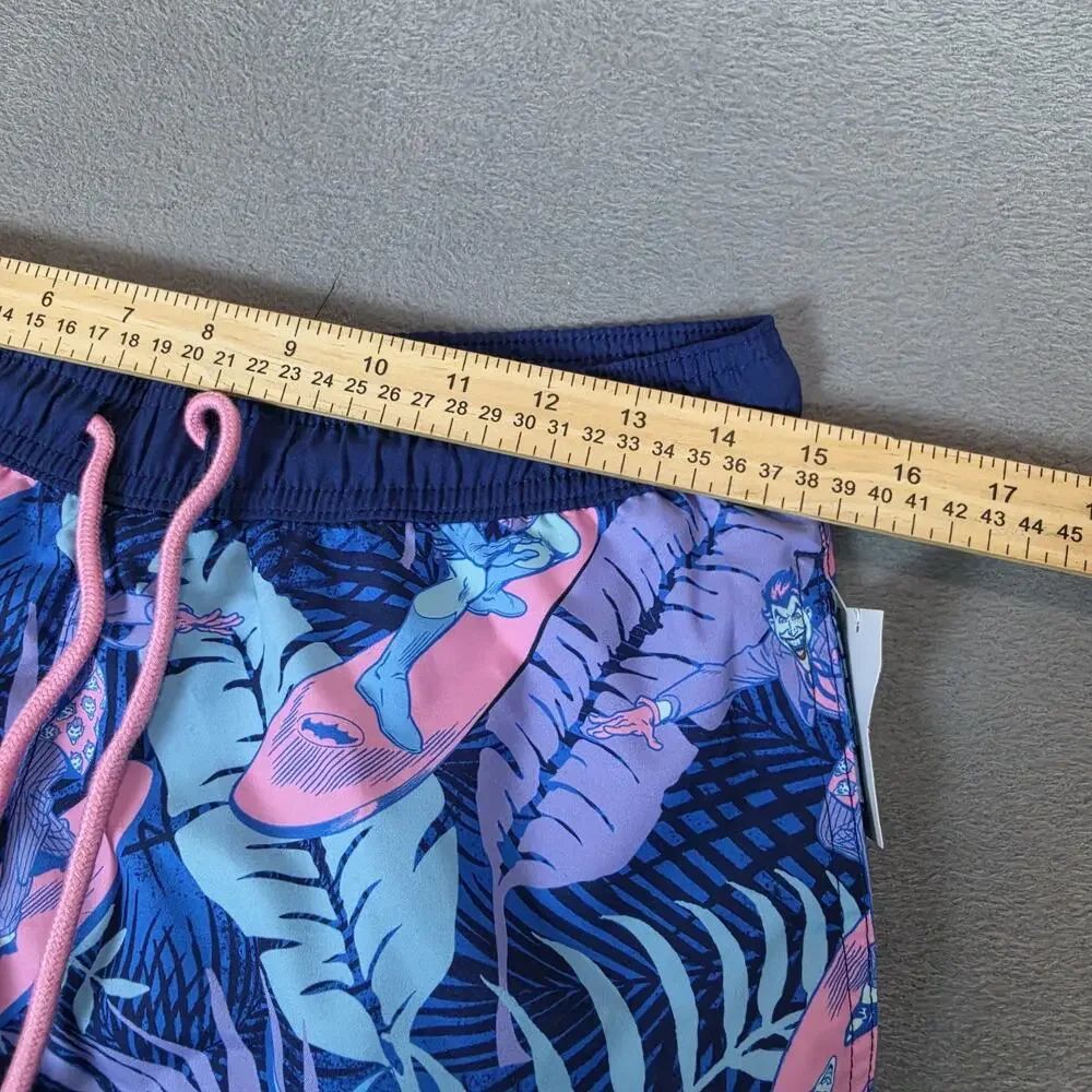 Batman Joker Surfing Swim Trunks Men's Size Small Blue Pink Board Shorts NWT